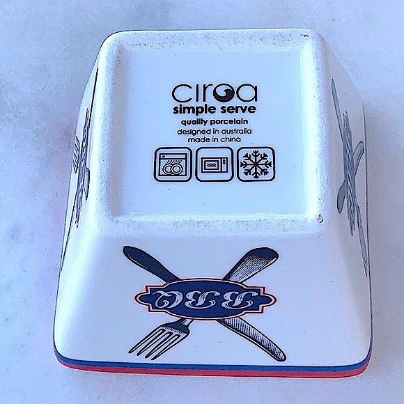 CIROA SIMPLE SERVE MINI BOWLS SQUARE KNIFE & FORK BBC NEW PORCELAIN - Picture 8 of 9